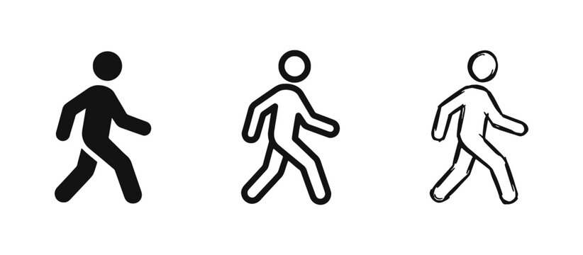 Walking Person Icons - Pedestrian and Movement