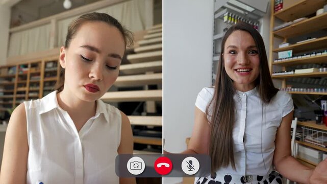 Students take part in online lessons. They show various emotions as they interact with each other. Some are focused while others express excitement or confusion.