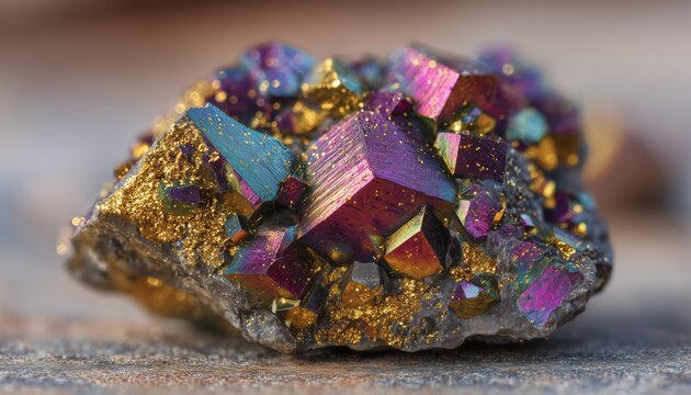 Chalcopyrite: The Copper Iron Sulfide Mineral With Chemical Formula Cufes2. Macro Beauty Ideal For Thriving Business Ventures.