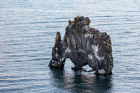 Rock formation in the middle of the ocean, Hvitserkur, Northern Iceland