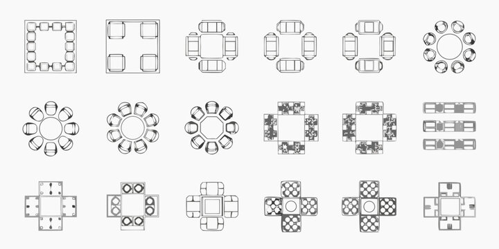 office layout templates with various seating arrangements on white background high quality professional detailed modern