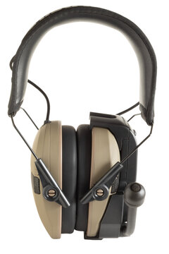 Headset with wireless communication system and mic seen from the front