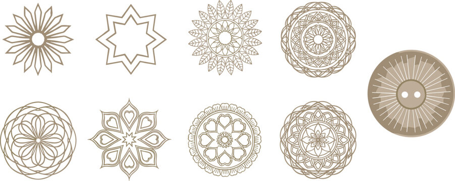 Elegant Mandala Ornament Set with Floral Geometric Circular Patterns Decorative Luxury Vector Collection