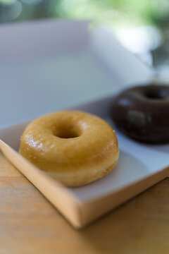 A delicious donut topped with glaze