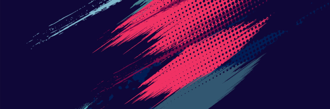 neon background brush game blue pink purple banner abstract paint stain vintage modern car wrap sticker, vector.