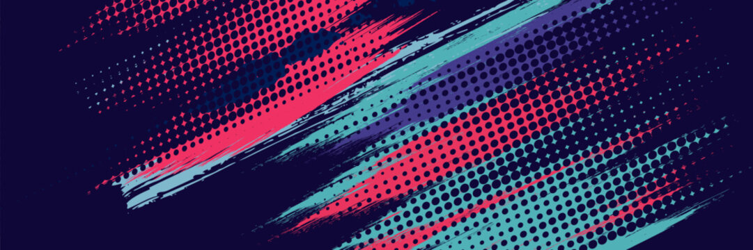 neon background brush game blue pink purple banner abstract paint stain vintage modern car wrap sticker, vector.