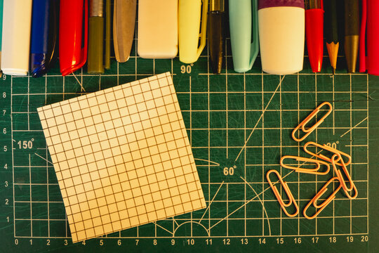 Back to school background, with different office or school supplies.