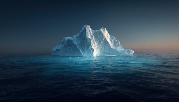 High-Quality Image Of Iceberg Floating In Open Ocean With High Detail And Clarity, Capturing The Majestic Beauty Of Nature.