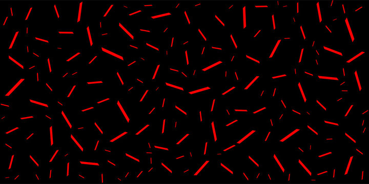 Abstract dark background featuring a scattering of vibrant red geometric shards and fragments. Modern edgy digital pattern