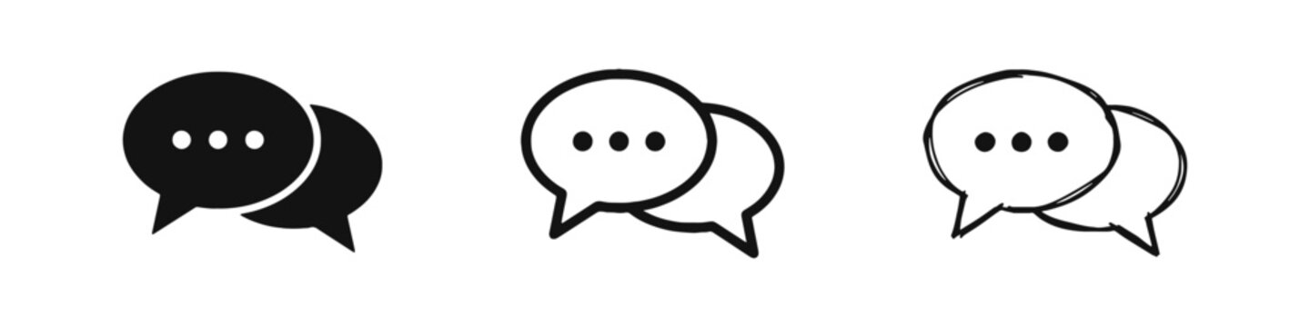 Speech Bubble Chat and Communication Icons Set
