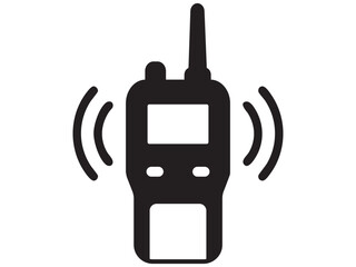 Black radio walkie talkie vector graphic icon © Md