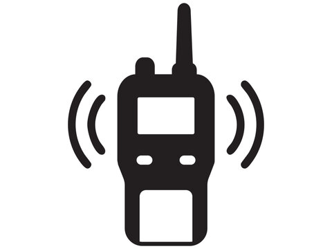 Black radio walkie talkie vector graphic icon