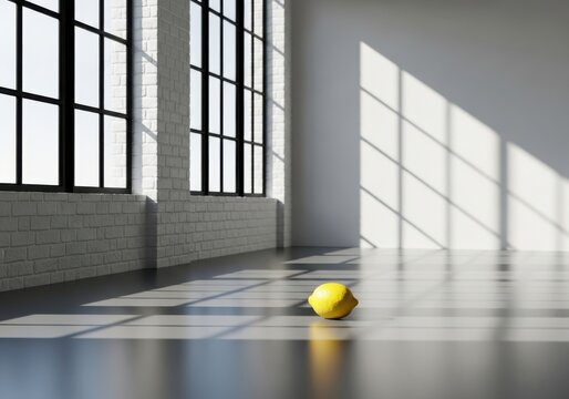Sunlit room with yellow ball