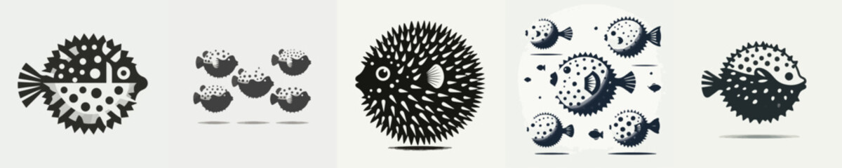 Puffer Fish Silhouette Vector Illustration © Fajar