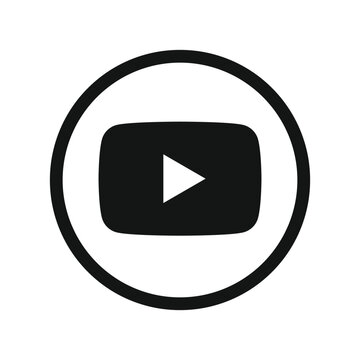 You Tube on a white background YouTube social media isolated black and white