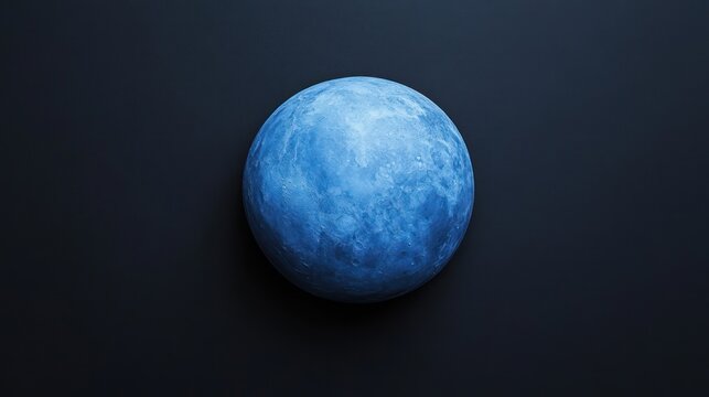Blue Moon, Dark Background, Isolated Celestial Body, Stock Image