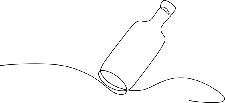 Broken glass bottle with string attached Vector