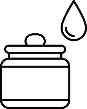 Cream jar and lotion icon set, cosmetic moisturizer linear vector
