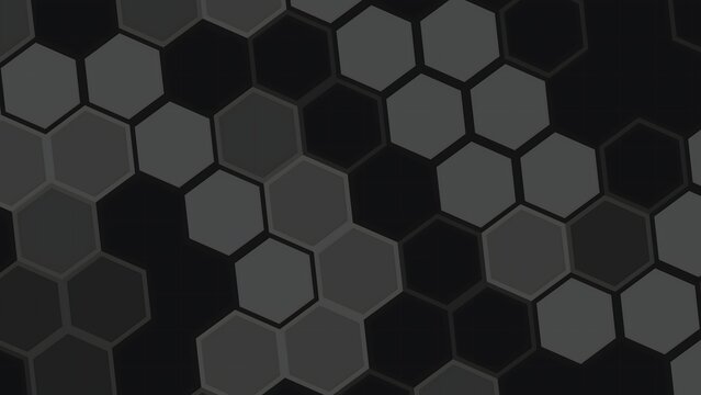 Dark Hexagon Pattern Background with Geometric Shapes