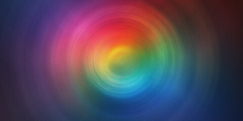 Obraz premium Radial rainbow color gradient with a swirling effect, vibrant spectrum in circular motion, abstract psychedelic backdrop.