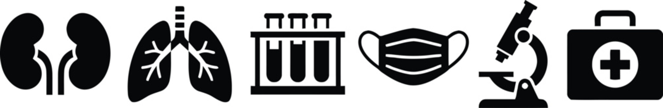 Medical and healthcare icon set silhouette