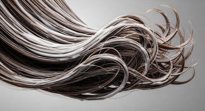 Metallic wires in a bundle.