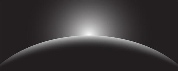 Rising Sun over the planet. space background 3d rendering © Uddin