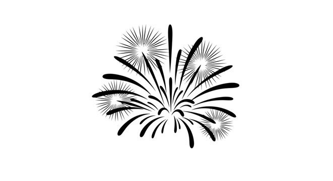 A black and white image of a firework explosion