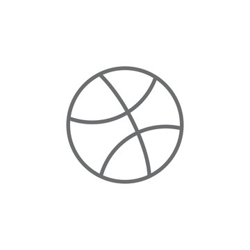 Basketball line icon vector illustration for sports recreation game equipment competition athletic training team play and physical education fitness design projects.
