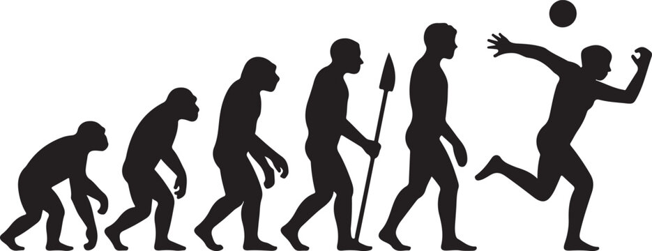 Human evolution from ape to modern sports player