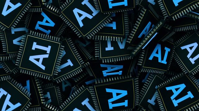 AI Artificial Intelligence Chip Animation Background, Endless, Loop
