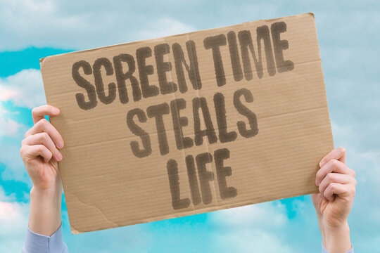 "Screen Time Steals Life" research confirms excessive screen time measurably steals adult real-life hours. SCREEN. REAL. OFFLINE. MODERN. LIFE.