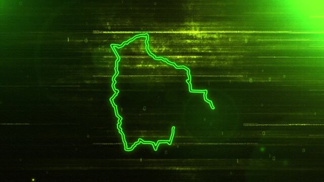 4K Resolution, Bolivia Country Digital Futuristic Glitch Map, Futuristic AI Bolivia Map Opener Suitable for Politics, Elections, News and Sports Events