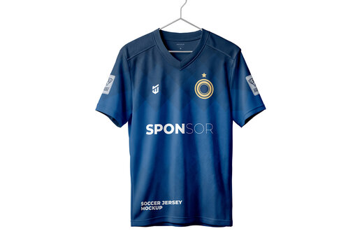 Men's Soccer Jersey Mockup Realistic Design for Brand Presentation and Marketing