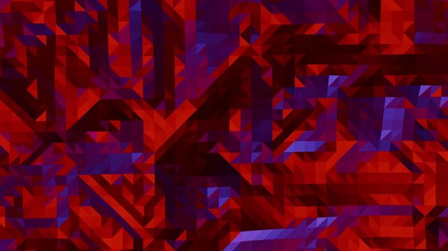 Abstract Low Poly Red and Blue Background with Geometric Triangle Pattern