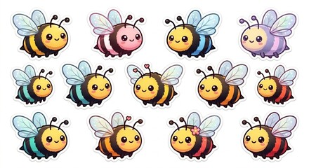 Fototapeta premium happy bumblebees with oversized wings