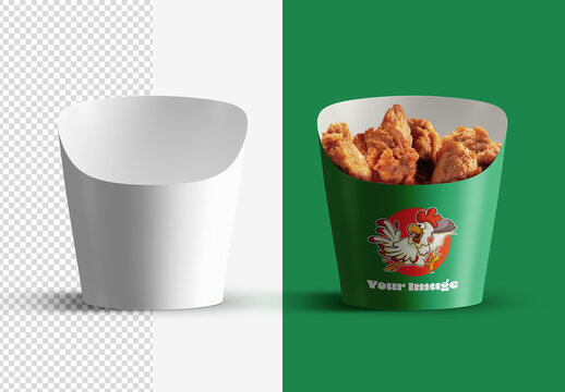 Fastfood Fried Chicken Packaging Mockup Isolated