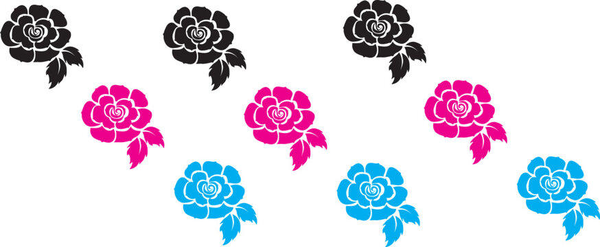 Seamless line art pattern with hibiscus flowers and tropical leaves, clean thin outlines, white background 1