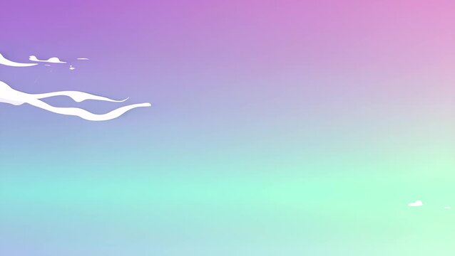Guitar skull aerial timelapse animation with pastel clouds background