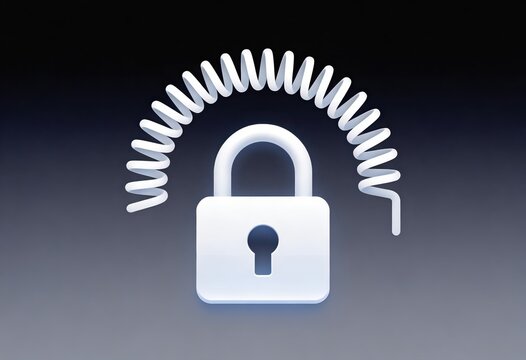 Abstract representation of digital security featuring a padlock surrounded by dynamic lines emphasizing protection and technology signaling the importance of data integrity