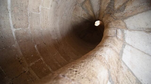 Historic Stone Staircase Interior at Quart Towers Valencia Spain