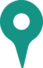 Simple teal location pin icon on white background © mdaminul