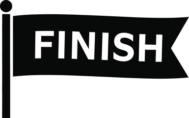 Obraz premium Finish flag, black and white banner, motivational symbol, achievement icon
