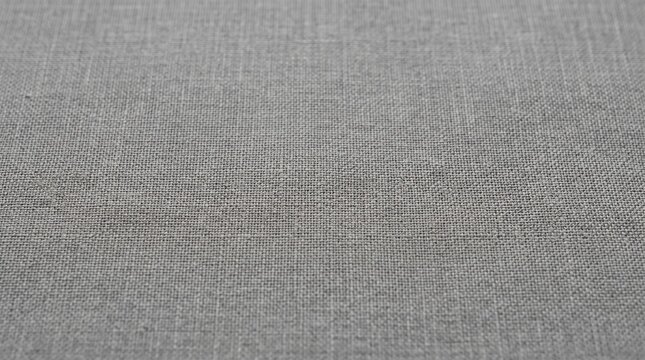 Close-up Texture of Gray Woven Fabric, Detailed Textile Background, Natural Fiber Surface