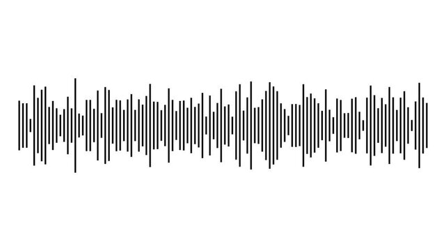 Audio frequency waveform, graphical representation of the voice signal. Sound wave rhythm. Abstract music pulse background. frequency spectrum.
