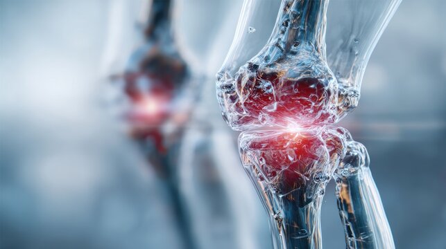 Medical illustration of a knee joint