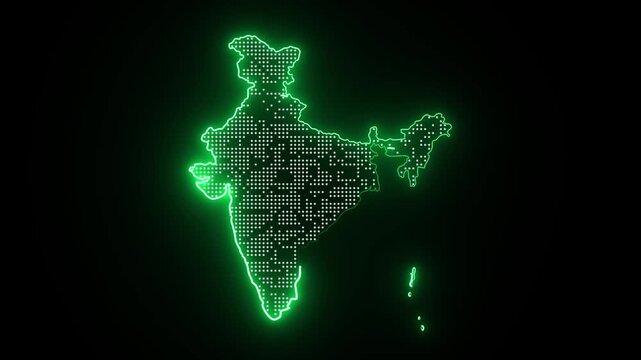 Map of India infographics digital screen globe network tech Concept of world Cloud computing network connecting. data transfer cyber, business information exchange advanced global.