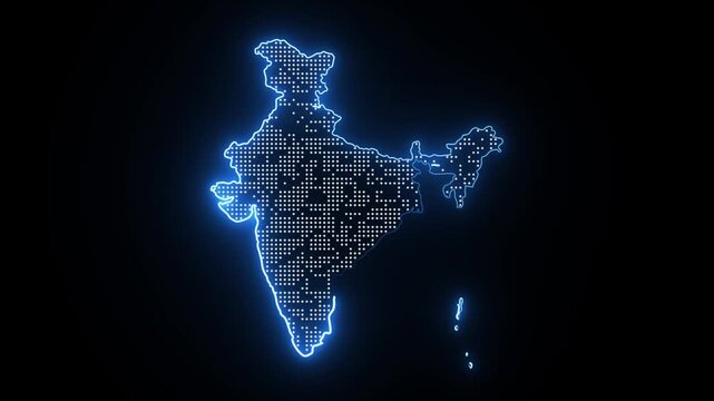 Map of India infographics digital screen globe network tech Concept of world Cloud computing network connecting. data transfer cyber, business information exchange advanced global.