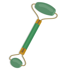 jade roller, skincare tool vector. © Eranga