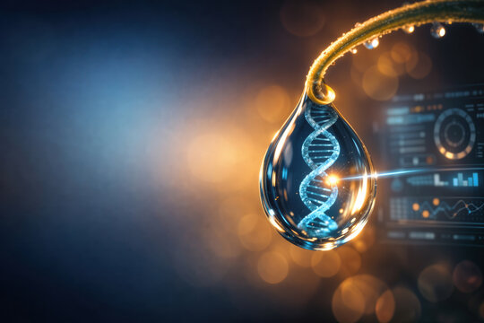 Prenatal genetic correction concept droplet with DNA double helix being repaired by light beam CRISPR base editing gene therapy prenatal infant health genetic mutation precision medicine innovation